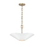 Capital Lighting 355442RE Matte Brass,White 18.75'' W X 6.5'' H 4-light Modern Botanical Dual Mount Pendant In Matte White With Painted Matte Brass Interior And Square Designer Chain Image 6