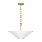 Capital Lighting 355443RE Matte Brass,White 23.5'' W X 7.25'' H 4-light Modern Botanical Dual Mount Pendant In Matte White With Painted Matte Brass Interior And Square Designer Chain Image 4