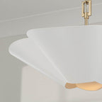 Capital Lighting 355443RE Matte Brass,White 23.5'' W X 7.25'' H 4-light Modern Botanical Dual Mount Pendant In Matte White With Painted Matte Brass Interior And Square Designer Chain Image 5