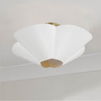 Capital Lighting 355443RE Matte Brass,White 23.5'' W X 7.25'' H 4-light Modern Botanical Dual Mount Pendant In Matte White With Painted Matte Brass Interior And Square Designer Chain Image 2