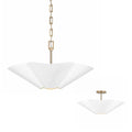 Capital Lighting 355443RE Matte Brass,White 23.5'' W X 7.25'' H 4-light Modern Botanical Dual Mount Pendant In Matte White With Painted Matte Brass Interior And Square Designer Chain Image 1