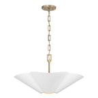 Capital Lighting 355443RE Matte Brass,White 23.5'' W X 7.25'' H 4-light Modern Botanical Dual Mount Pendant In Matte White With Painted Matte Brass Interior And Square Designer Chain Image 6