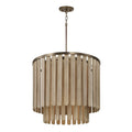 Capital Lighting 355651DR Dark Brass 24'' W X 21'' H 5-light Pendant In Dark Brass With Handcrafted Mango Wood In Nordic Grey Stain Image 1