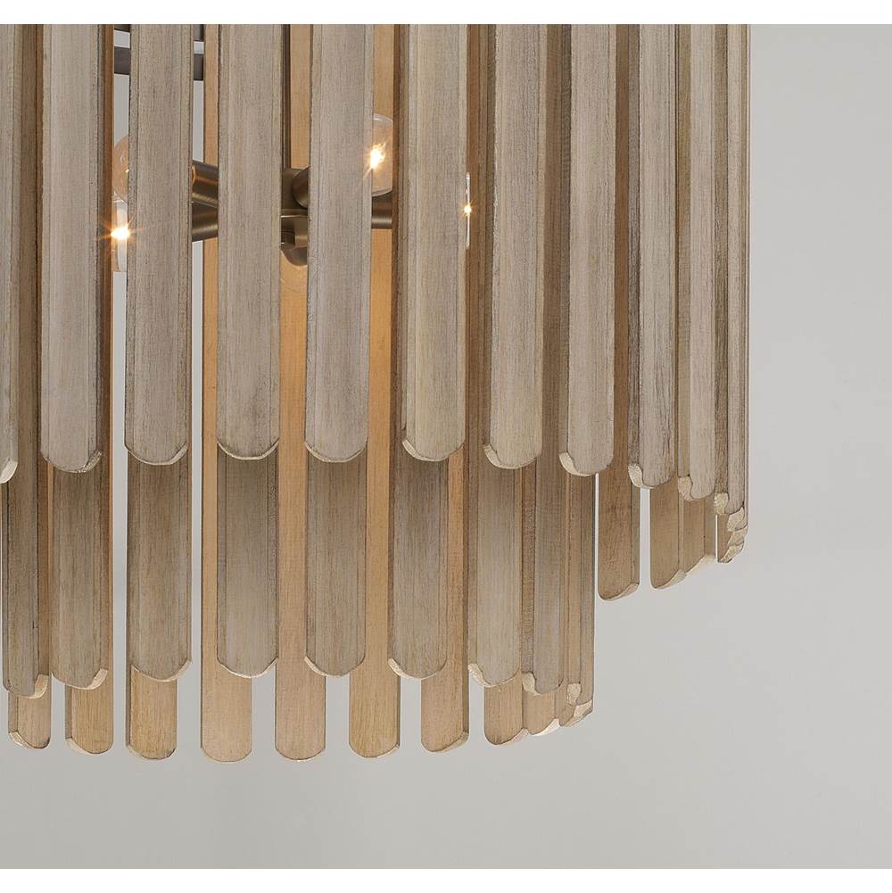 Capital Lighting 355651DR Dark Brass 24'' W X 21'' H 5-light Pendant In Dark Brass With Handcrafted Mango Wood In Nordic Grey Stain Image 6