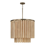Capital Lighting 355651DR Dark Brass 24'' W X 21'' H 5-light Pendant In Dark Brass With Handcrafted Mango Wood In Nordic Grey Stain Image 4