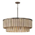 Capital Lighting 355661DR Dark Brass 30'' W X 11'' H 6-light Pendant  In Dark Brass With Handcrafted Mango Wood In Nordic Grey Stain Image 1