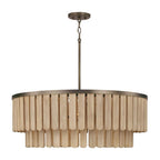 Capital Lighting 355661DR Dark Brass 30'' W X 11'' H 6-light Pendant  In Dark Brass With Handcrafted Mango Wood In Nordic Grey Stain Image 2
