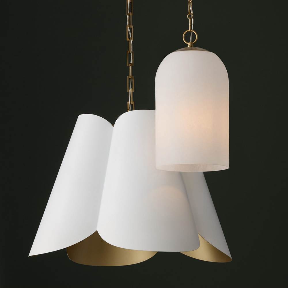 Capital Lighting 355811MA-553 Matte Brass 9'' W X 18'' H 1-light Capsule Pendant In Matte Brass With Faux Alabaster Glass And Alternating Loop Designer Chain Image 6