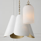 Capital Lighting 355811MA-553 Matte Brass 9'' W X 18'' H 1-light Capsule Pendant In Matte Brass With Faux Alabaster Glass And Alternating Loop Designer Chain Image 5