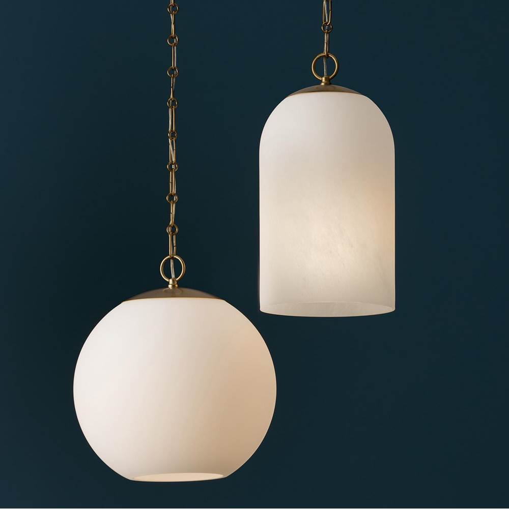 Capital Lighting 355811MA-553 Matte Brass 9'' W X 18'' H 1-light Capsule Pendant In Matte Brass With Faux Alabaster Glass And Alternating Loop Designer Chain Image 2
