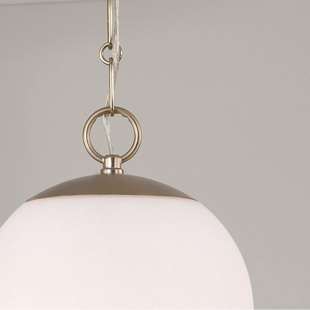 Capital Lighting 355811MA-553 Matte Brass 9'' W X 18'' H 1-light Capsule Pendant In Matte Brass With Faux Alabaster Glass And Alternating Loop Designer Chain Image 7