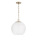 Capital Lighting 355812MA-551 Matte Brass 13.75'' W X 15.25'' H 1-light Globe Pendant In Matte Brass With Faux Alabaster Glass And Alternating Loop Designer Chain Image 1
