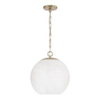 Capital Lighting 355812MA-551 Matte Brass 13.75'' W X 15.25'' H 1-light Globe Pendant In Matte Brass With Faux Alabaster Glass And Alternating Loop Designer Chain Image 1