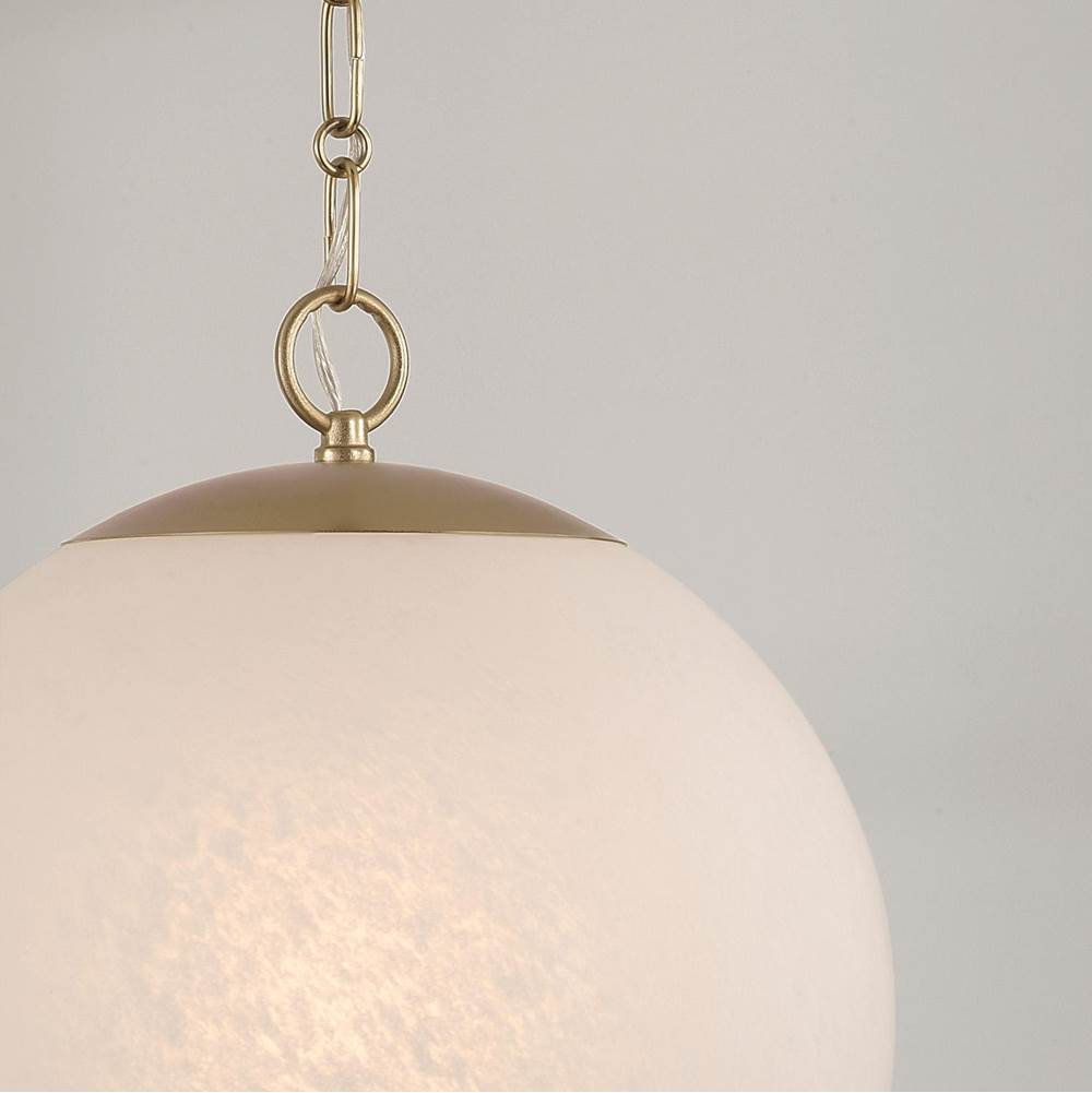 Capital Lighting 355812MA-551 Matte Brass 13.75'' W X 15.25'' H 1-light Globe Pendant In Matte Brass With Faux Alabaster Glass And Alternating Loop Designer Chain Image 3