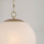 Capital Lighting 355812MA-551 Matte Brass 13.75'' W X 15.25'' H 1-light Globe Pendant In Matte Brass With Faux Alabaster Glass And Alternating Loop Designer Chain Image 3