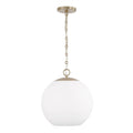 Capital Lighting 355812MA-552 Matte Brass 13.75'' W X 15.25'' H 1-light Globe Pendant In Matte Brass With Soft White Glass And Alternating Loop Designer Chain Image 1