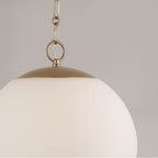 Capital Lighting 355812MA-552 Matte Brass 13.75'' W X 15.25'' H 1-light Globe Pendant In Matte Brass With Soft White Glass And Alternating Loop Designer Chain Image 4