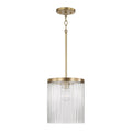 Capital Lighting 356211AD Aged Brass 10'' W X 16'' H 1-light Pendant In Aged Brass With Clear Beveled Fluted Glass Image 1