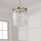 Capital Lighting Vaughn 10'' W X 16'' H 1-light Pendant In Aged Brass With Clear Beveled Fluted Glass