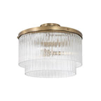 Capital Lighting Vaughn 16'' W X 11.5'' H 3-light Dual Mount Pendant In Aged Brass With Clear Beveled Fluted Glass