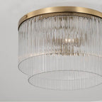 Capital Lighting 356231AD Aged Brass 16'' W X 11.5'' H 3-light Dual Mount Pendant In Aged Brass With Clear Beveled Fluted Glass Image 4