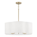 Capital Lighting 356461MA Matte Brass 24'' W X 9'' H 6-light Pendant In Matte Brass With White Fabric Shade Image 1