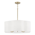 Capital Lighting 356461MA Matte Brass 24'' W X 9'' H 6-light Pendant In Matte Brass With White Fabric Shade Image 1