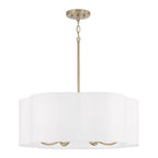 Capital Lighting 356461MA Matte Brass 24'' W X 9'' H 6-light Pendant In Matte Brass With White Fabric Shade Image 3