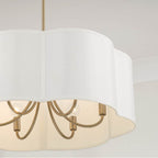 Capital Lighting 356461MA Matte Brass 24'' W X 9'' H 6-light Pendant In Matte Brass With White Fabric Shade Image 4