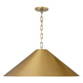 Capital Lighting 356712AD Aged Brass 28'' W X 10'' H 1-light Metal Cone Pendant In Aged Brass With Painted Brass Interior And Rectangular Designer Chain Image 1