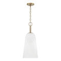 Capital Lighting 356911MA Matte Brass 10'' W X 24'' H 1-light Pendant In Matte Brass With Faux Alabaster Glass Image 1