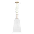 Capital Lighting 356911MA Matte Brass 10'' W X 24'' H 1-light Pendant In Matte Brass With Faux Alabaster Glass Image 1