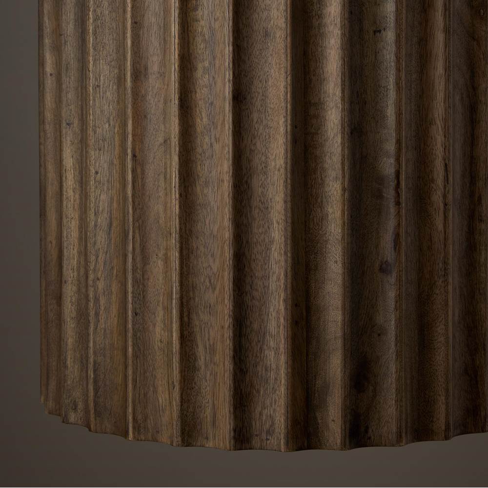 Capital Lighting 357631MA Matte Brass 16.5'' W X 19.5'' H 3-light Reversed-flute Handcrafted Mango Wood Pendant In Nordic Wood With Matte Brass And White Glass Diffuser Image 3