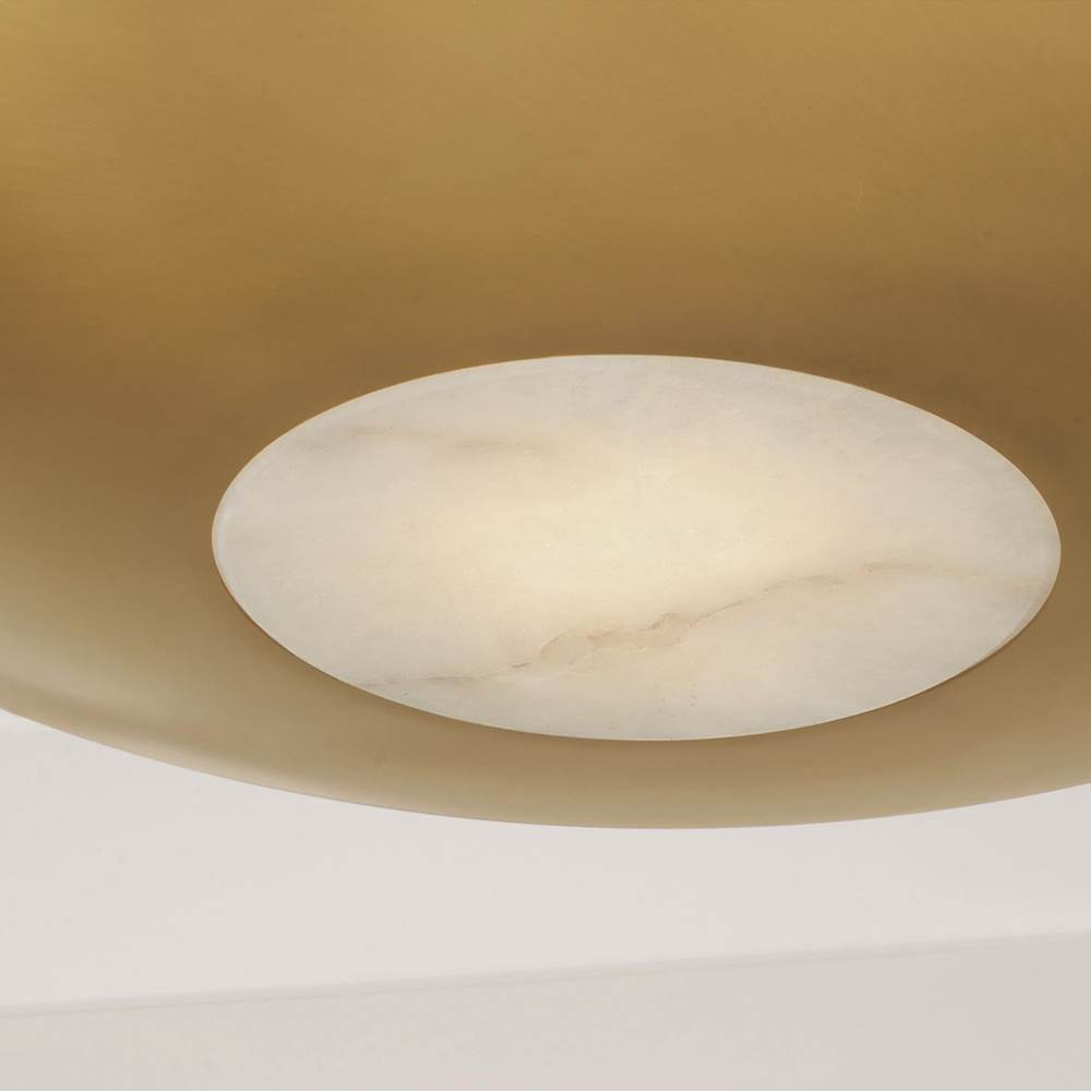 Capital Lighting 357711AD Aged Brass 21.5'' W X 8.5'' H 1-light Modern Tiered Bowl Pendant In Aged Brass With Real Alabaster Diffuser Image 4