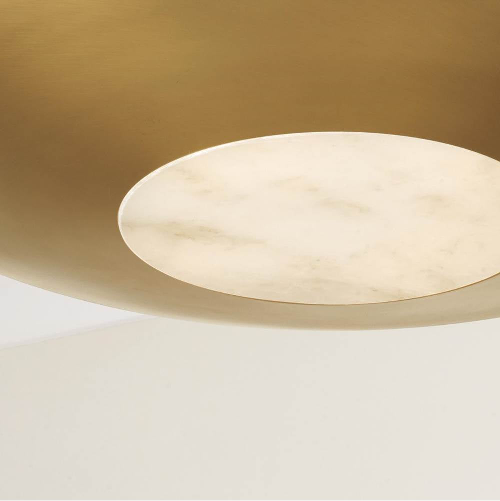 Capital Lighting 357741AD Aged Brass 29.5'' W X 11.5'' H 1-light Modern Tiered Bowl Pendant In Aged Brass With Real Alabaster Diffuser Image 2