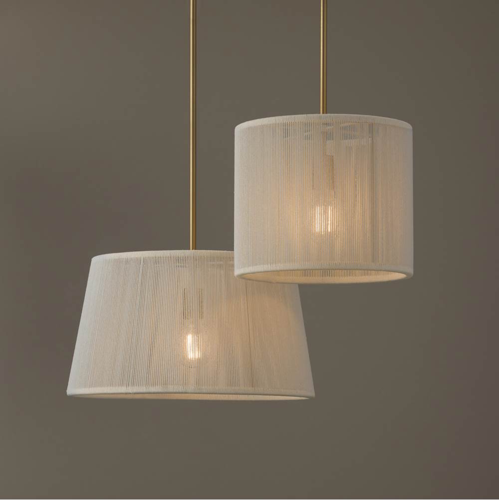 Capital Lighting 357913MA Matte Brass 17.75'' W X 10'' H 1-light Handcrafted Pendant In Matte Brass With Hand-wrapped Bleached Natural Rope Image 2