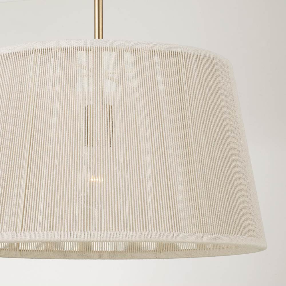 Capital Lighting 357913MA Matte Brass 17.75'' W X 10'' H 1-light Handcrafted Pendant In Matte Brass With Hand-wrapped Bleached Natural Rope Image 4