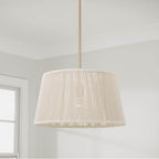 Capital Lighting Tara 17.75'' W X 10'' H 1-light Handcrafted Pendant In Matte Brass With Hand-wrapped Bleached Natural Rope