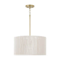 Capital Lighting 357914MA Matte Brass 18'' W X 10'' H 1-light Handcrafted Drum Pendant In Matte Brass With Hand-wrapped Bleached Natural Rope Image 1