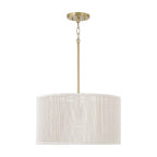 Capital Lighting 357914MA Matte Brass 18'' W X 10'' H 1-light Handcrafted Drum Pendant In Matte Brass With Hand-wrapped Bleached Natural Rope Image 1