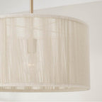 Capital Lighting 357914MA Matte Brass 18'' W X 10'' H 1-light Handcrafted Drum Pendant In Matte Brass With Hand-wrapped Bleached Natural Rope Image 2