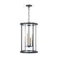 Capital Lighting 358341ER Espresso,Brass 14.75'' W X 25.25'' H 5-light Pendant In Matte Espresso With Clear Glass And Interchangeable Espresso And Brass Candle Sleeves Image 1
