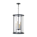Capital Lighting 358341ER Espresso,Brass 14.75'' W X 25.25'' H 5-light Pendant In Matte Espresso With Clear Glass And Interchangeable Espresso And Brass Candle Sleeves Image 1