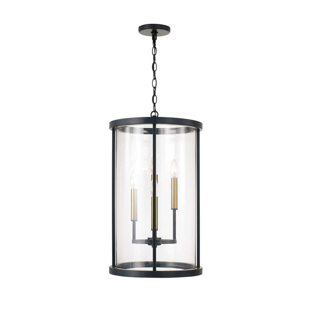 Capital Lighting 358341ER Espresso,Brass 14.75'' W X 25.25'' H 5-light Pendant In Matte Espresso With Clear Glass And Interchangeable Espresso And Brass Candle Sleeves Image 2