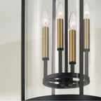 Capital Lighting 358341ER Espresso,Brass 14.75'' W X 25.25'' H 5-light Pendant In Matte Espresso With Clear Glass And Interchangeable Espresso And Brass Candle Sleeves Image 6