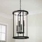 Capital Lighting 358341ER Espresso,Brass 14.75'' W X 25.25'' H 5-light Pendant In Matte Espresso With Clear Glass And Interchangeable Espresso And Brass Candle Sleeves Image 4