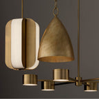 Capital Lighting 361841AD Aged Brass 12'' W X 18'' H Integrated Led Pendant In Aged Brass With White Milk Glass Panels Image 3