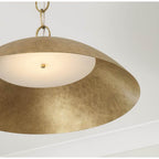 Capital Lighting 358512FT Feathered Gold 24'' W X 11'' H Integrated Led Dome Pendant In Textural Feathered Brass With Designer Chain Image 6