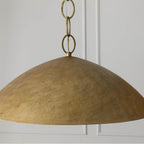 Capital Lighting 358512FT Feathered Gold 24'' W X 11'' H Integrated Led Dome Pendant In Textural Feathered Brass With Designer Chain Image 4