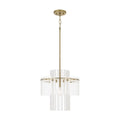 Capital Lighting 358711AD Aged Brass 15'' W X 19.5'' H 1-light Tiered Pendant In Aged Brass With Clear And Etched Glass Tubes Image 1